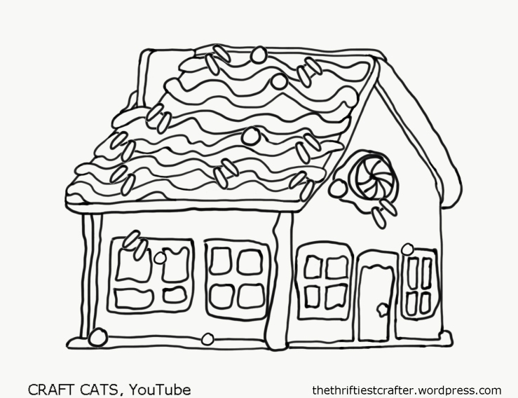 gingerbread house colouring sheet